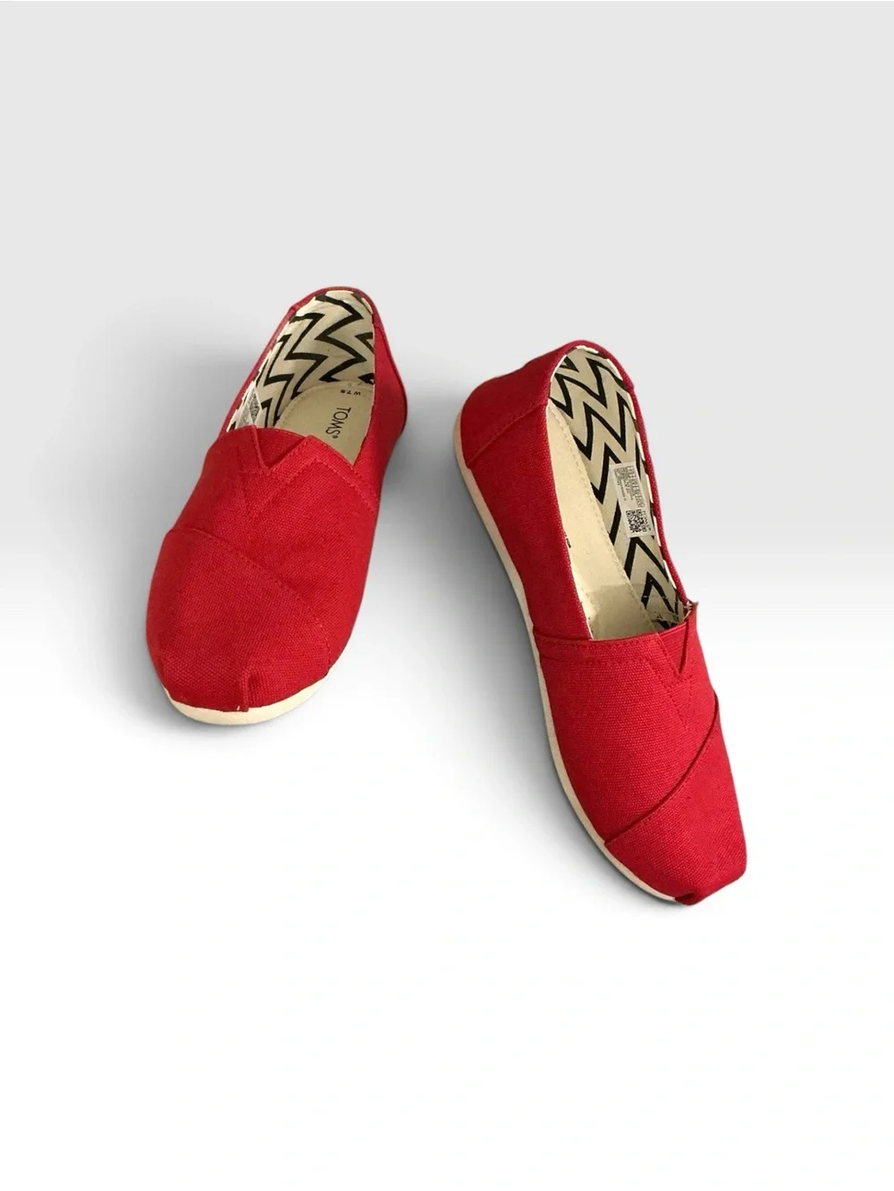 Toms Red Canvas Slip-On Loafers